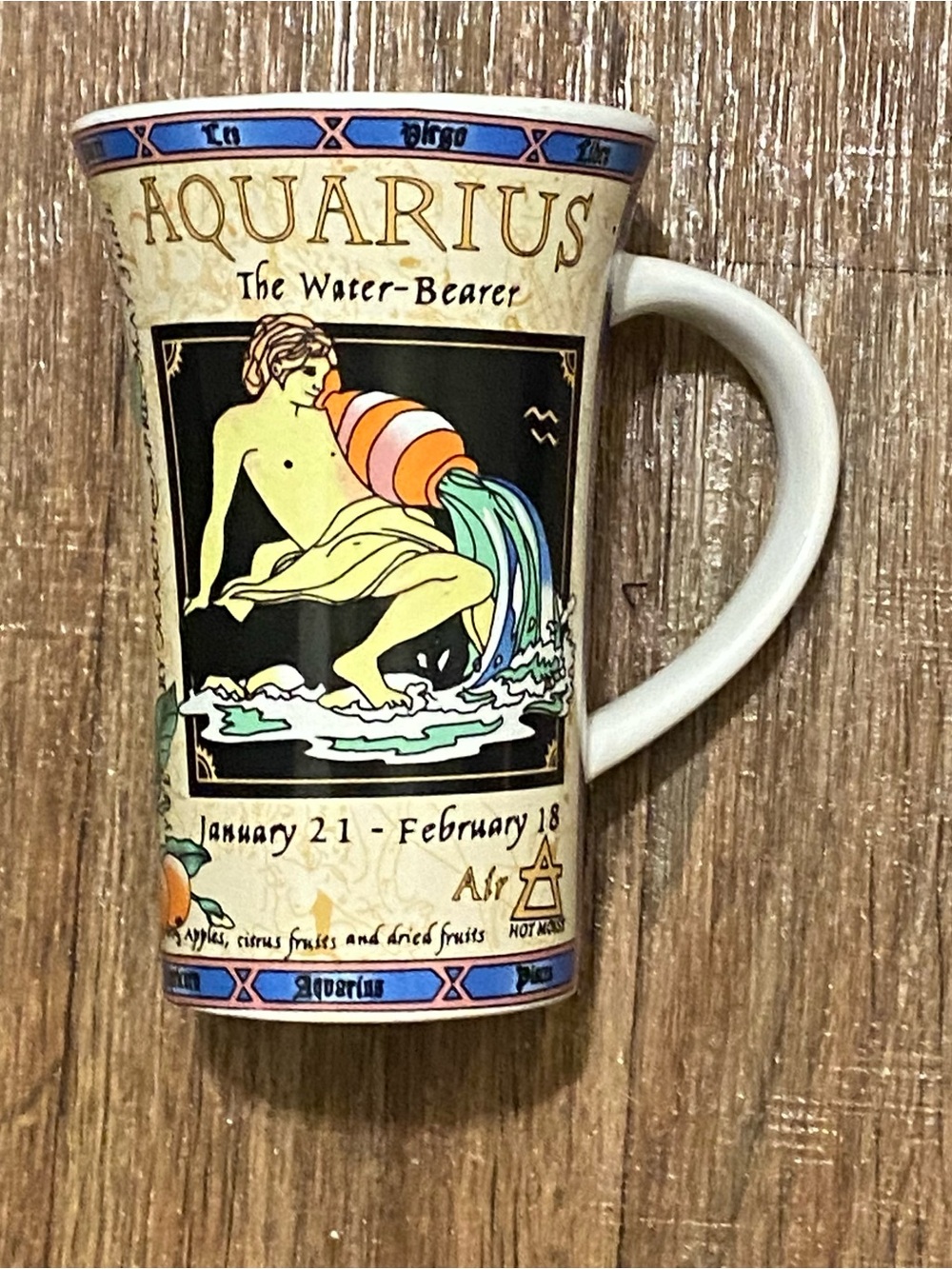 Dunoon Aquarius Zodiac Coffee Mug Cup By Jack Dadd 16oz 5.75”H Ceramic READ
